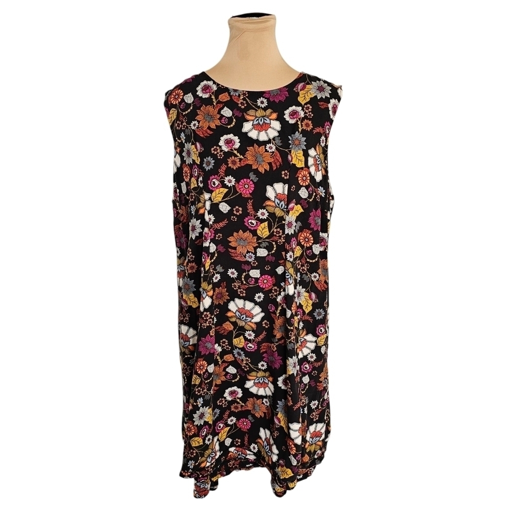 J. Jill Black w/ Vibrant Floral Pattern Sleeveless Dress